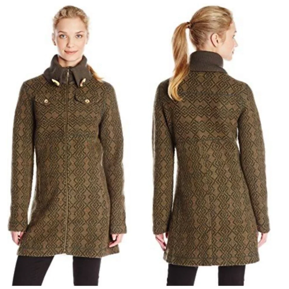 PRANA Annabel Wool Blends Jacket Green and Tan Size Small - Picture 17 of 17